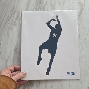 DIRK 41 Swish Navy Basketball Player Wall Art